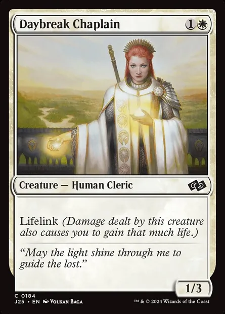 Daybreak Chaplain, Magic card J25 184 — Foundations Jumpstart set