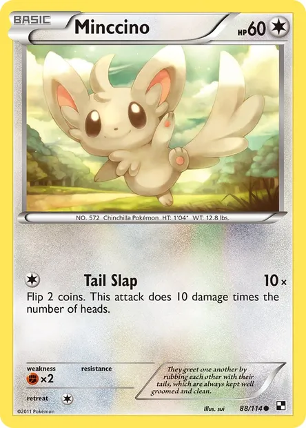 Minccino, Pokémon card BLW 88 — Black & White set
