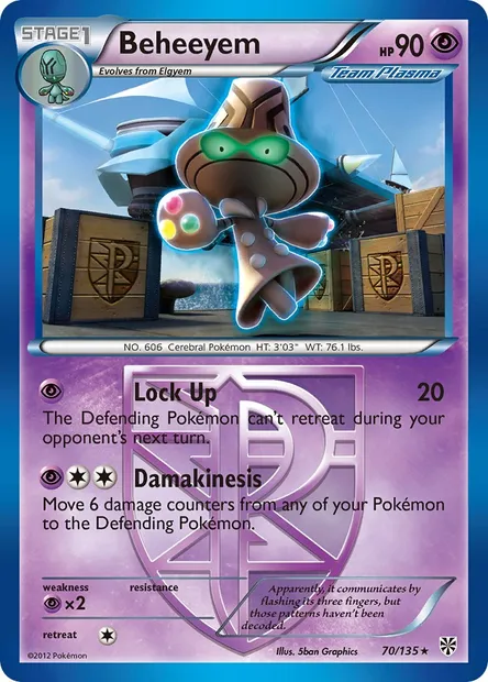Beheeyem, Pokémon card PLS 70 — Plasma Storm set