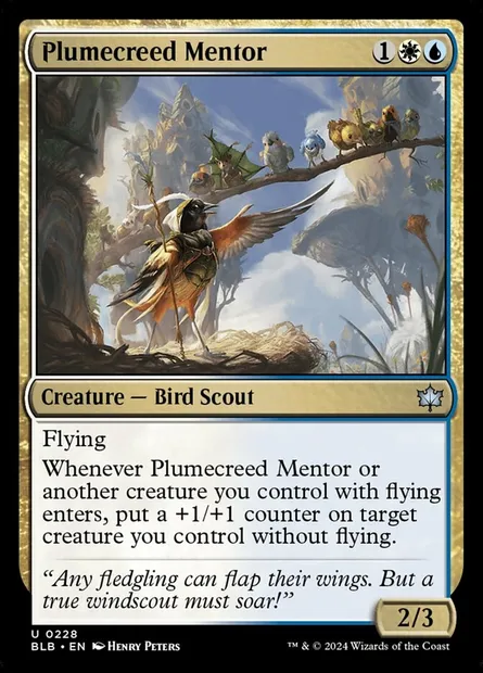Plumecreed Mentor, Magic card BLB 228 — Bloomburrow set