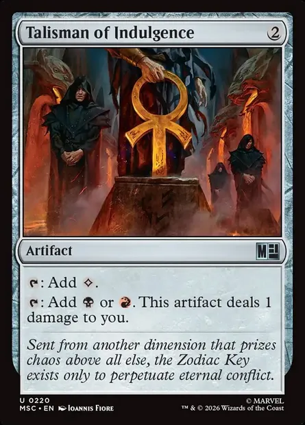 Talisman of Indulgence, Magic card MSC 220 — Marvel Super Heroes Commander set