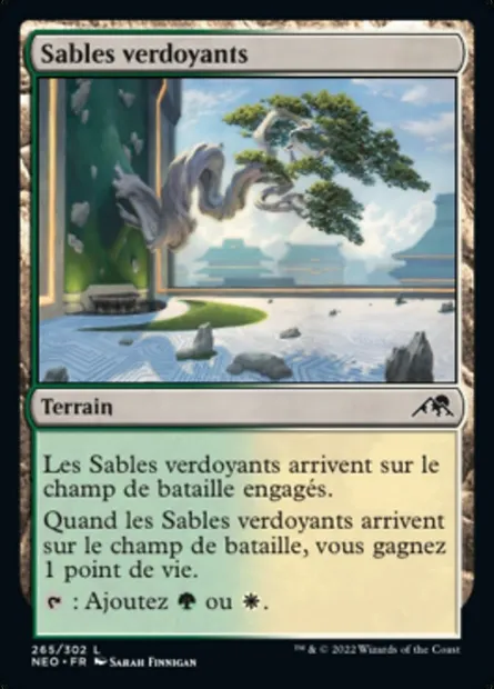 Sables verdoyants, carte Magic NEO 265 — extension Kamigawa: La Dynastie Néon