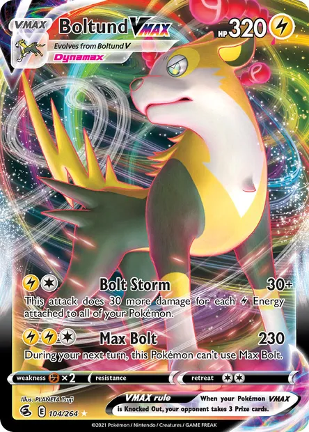 Boltund VMAX, Pokémon card FST 104 — Fusion Strike set