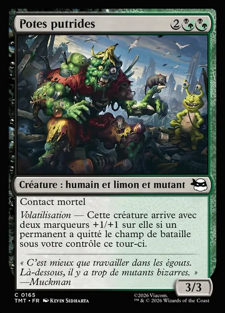 Potes putrides, carte Magic TMT 165 — extension Teenage Mutant Ninja Turtles