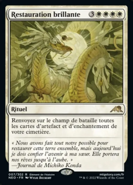 Restauration brillante, carte Magic NEO 7 — extension Kamigawa: La Dynastie Néon