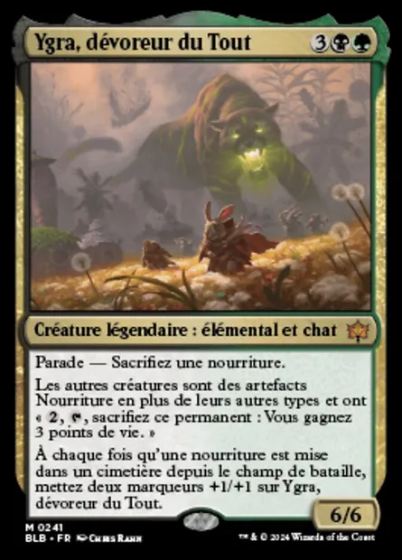 Ygra, dévoreur du Tout, carte Magic BLB 241 — extension Bloomburrow