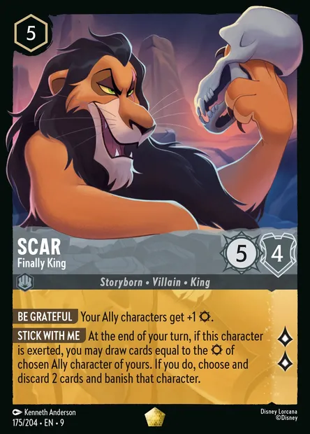 Scar - Finally King, Disney Lorcana card CH9-175 — Fabled set