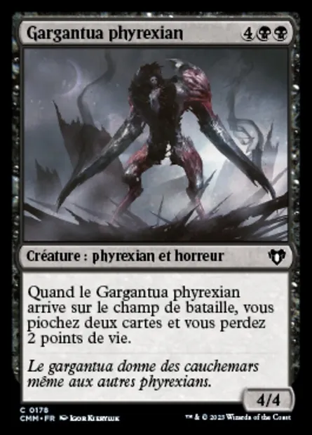 Gargantua phyrexian, carte Magic CMM 178 — extension Commander Masters