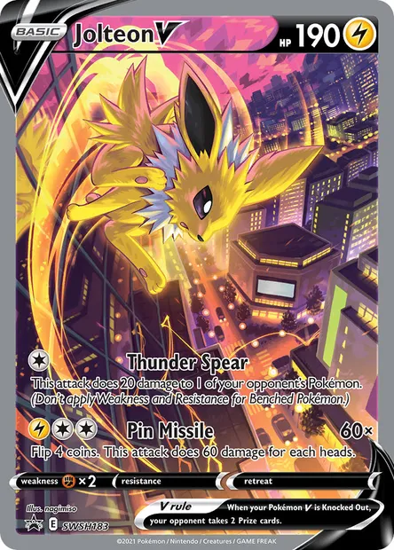 Jolteon V, Pokémon card SWSH 183 — SWSH Black Star Promos set