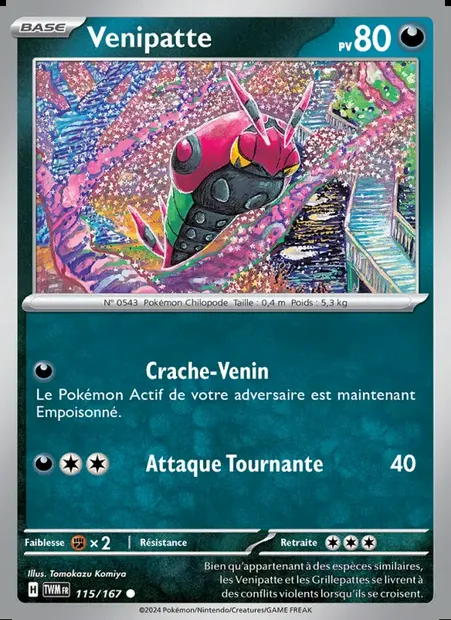 Venipatte, carte Pokémon TWM 115 — extension Mascarade Crépusculaire
