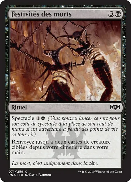 Festivités des morts, carte Magic RNA 71 — extension L'allégeance de Ravnica