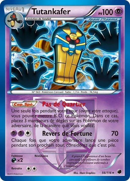 Tutankafer, carte Pokémon PLF 56 — extension Glaciation Plasma