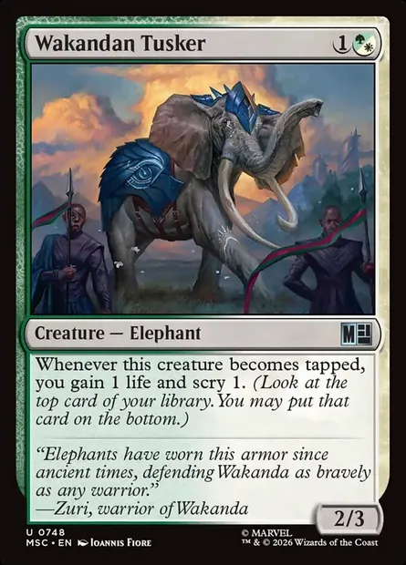 Wakandan Tusker, Magic card MSC 748 — Marvel Super Heroes Commander set
