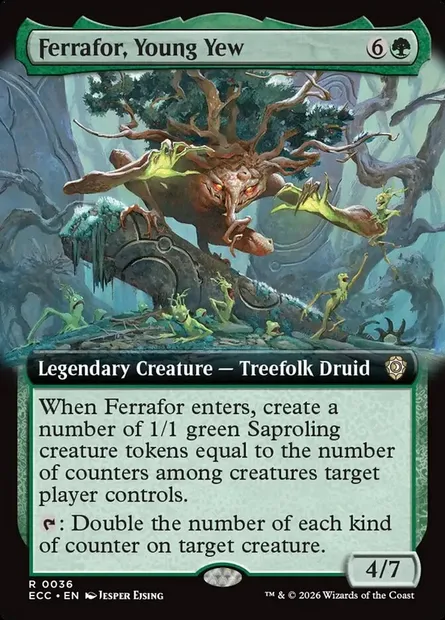 Ferrafor, Young Yew, Magic card ECC 36 — Lorwyn Eclipsed Commander set