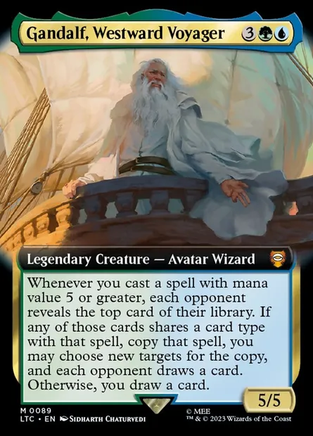 Gandalf, Westward Voyager, Magic card LTC 89 — Tales of Middle-earth Commander set
