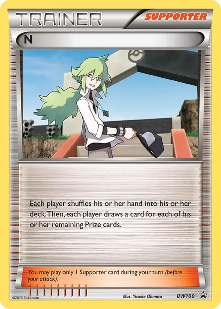 N, Pokémon card BW 100 — BW Black Star Promos set