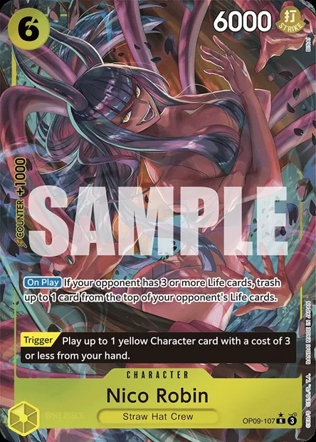 Nico Robin, One Piece card OP09-107 — EMPERORS IN THE NEW WORLD set