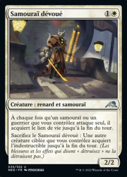 Samouraï dévoué, carte Magic NEO 35 — extension Kamigawa: La Dynastie Néon