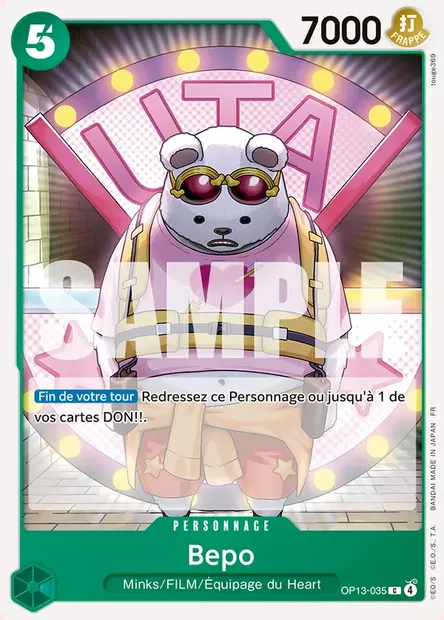 Bepo, carte One Piece OP13-035 — extension SUCCESSEURS