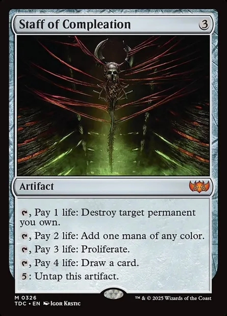 Staff of Compleation, Magic card TDC 326 — Tarkir: Dragonstorm Commander set