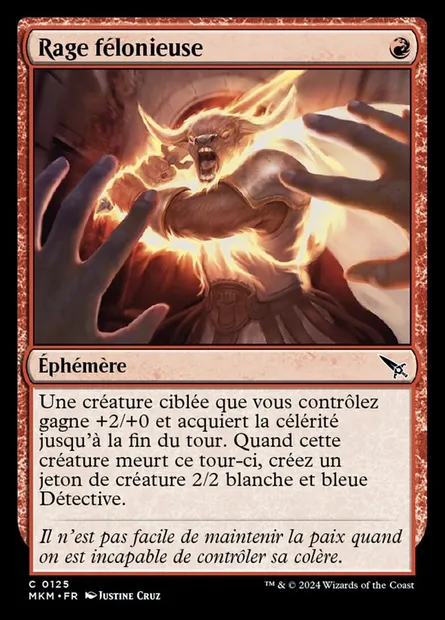 Rage félonieuse, carte Magic MKM 125 — extension Murders at Karlov Manor