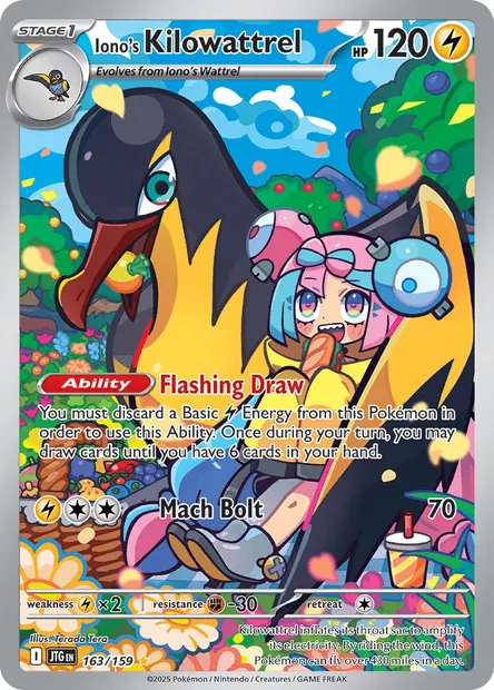 Iono's Kilowattrel, Pokémon card JTG 163 — Journey Together set