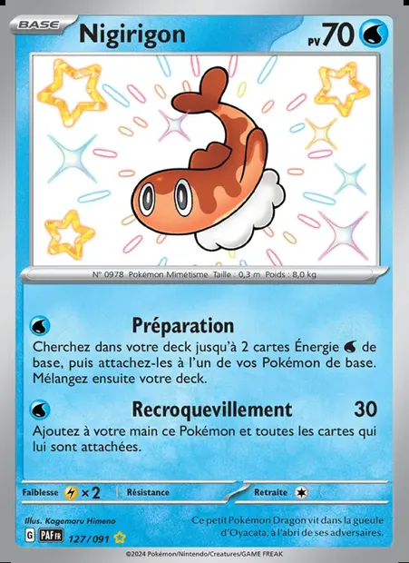 Nigirigon, carte Pokémon PAF 127 — extension Destinées de Paldea
