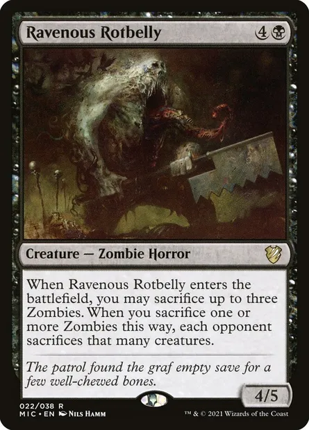 Ravenous Rotbelly, Magic card MIC 22 — Midnight Hunt Commander set