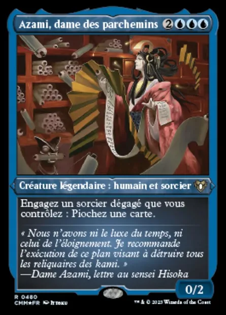 Azami, dame des parchemins, carte Magic CMM 480 — extension Commander Masters