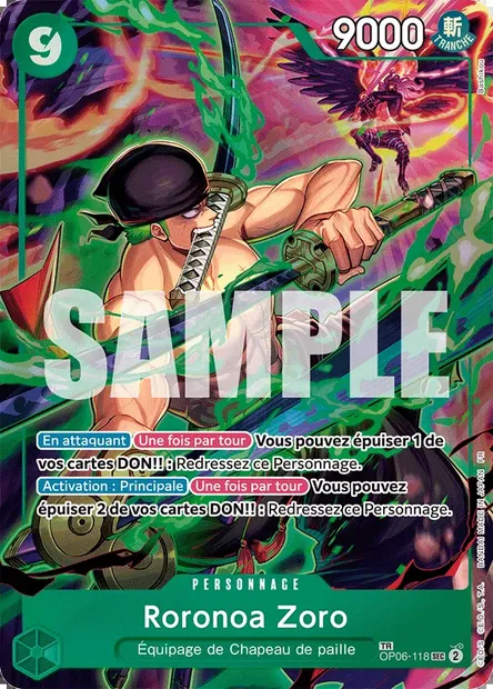Roronoa Zoro, carte One Piece OP06-118 — extension ONE PIECE CARD THE BEST