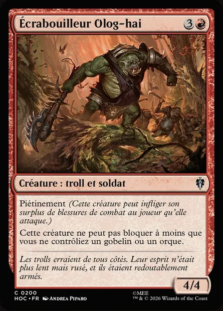 Écrabouilleur Olog-hai, carte Magic HOC 200 — extension The Hobbit Eternal