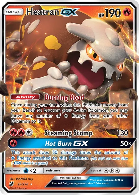 Heatran GX, Pokémon card UNM 25 — Unified Minds set