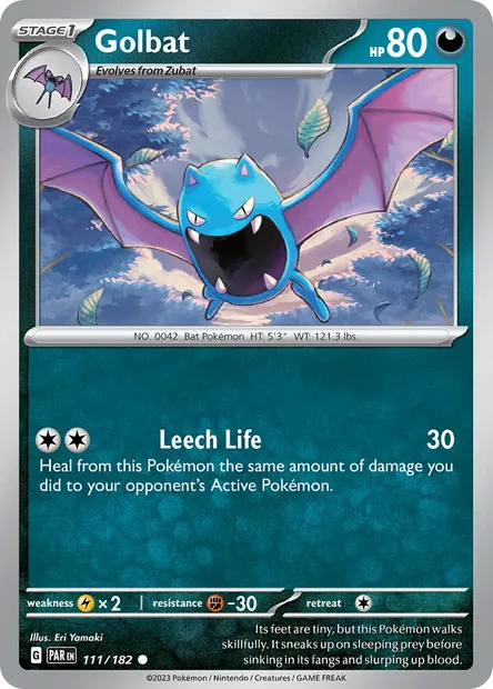 Golbat, Pokémon card PAR 111 — Paradox Rift set