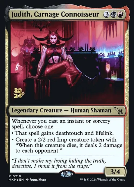 Judith, Carnage Connoisseur, Magic card PMKM 210s — Murders at Karlov Manor Promos set