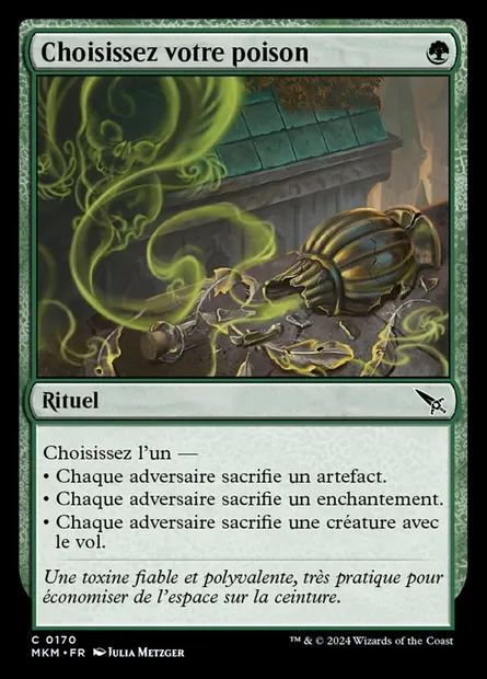 Choisissez votre poison, carte Magic MKM 170 — extension Murders at Karlov Manor