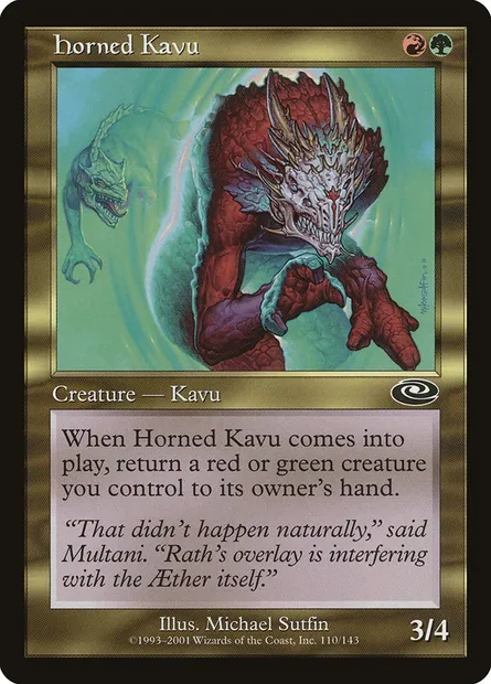 Horned Kavu, Magic card PLS 110 — Planeshift set