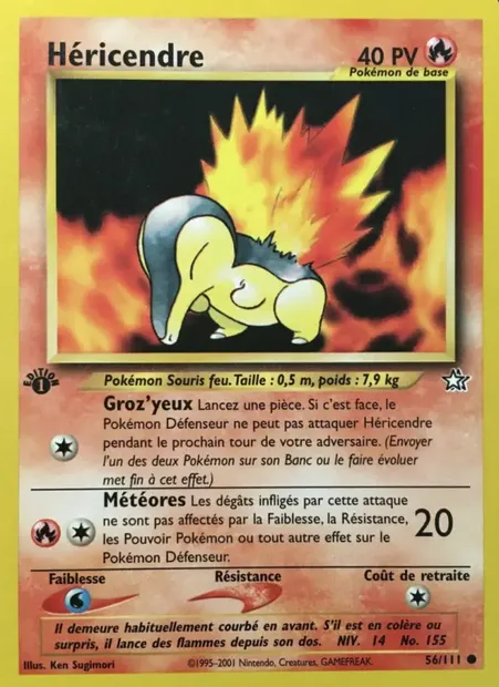 Héricendre, carte Pokémon NG 56 — extension Neo Genesis