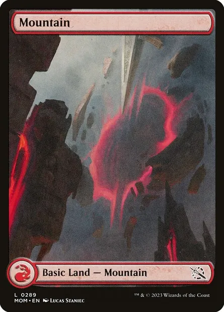 Mountain, Magic card MOM 289 — March of the Machine set