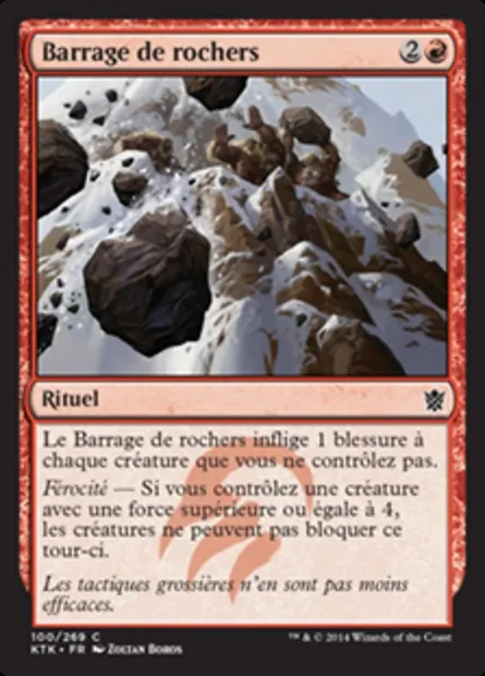 Barrage de rochers, carte Magic KTK 100 — extension Les Khans de Tarkir