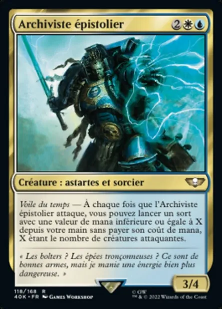 Archiviste épistolier, carte Magic 40K 118 — extension Warhammer 40,000 Commander