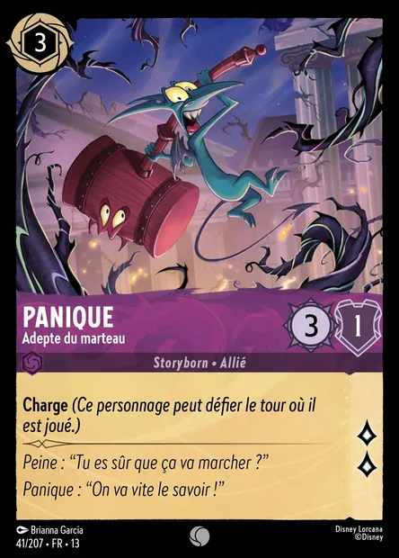 Panique - Adepte du marteau, carte Disney Lorcana CH13-041 — extension Invasion Epineuse!