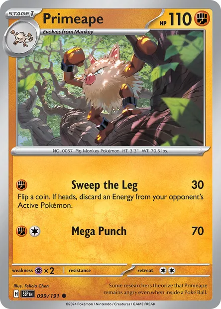 Primeape, Pokémon card SSP 099 — Surging Sparks set