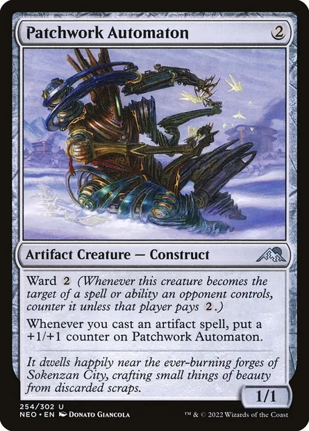 Patchwork Automaton, Magic card NEO 254 — Kamigawa: Neon Dynasty set