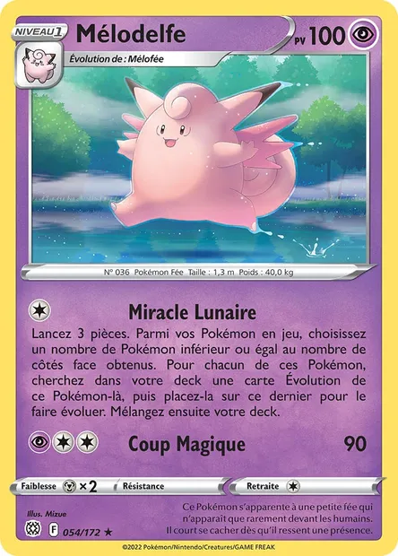 Mélodelfe, carte Pokémon BRS 054 — extension Stars Étincelantes