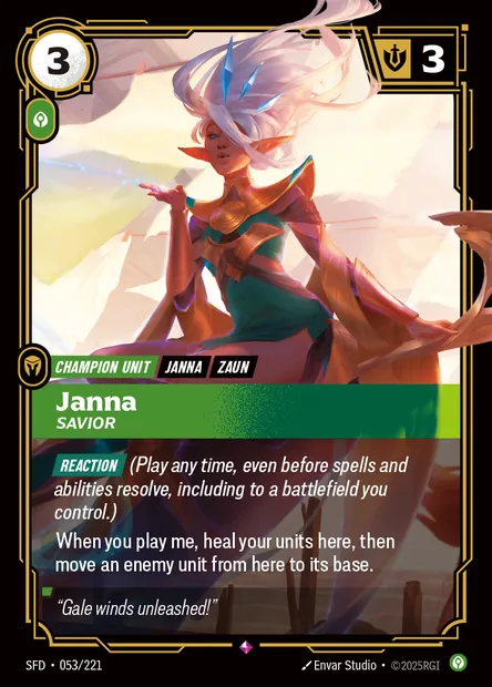 Janna, Riftbound card SFD 053 — Spiritforged set