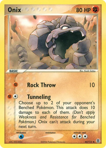 Onix, Pokémon card RG 42 — FireRed & LeafGreen set