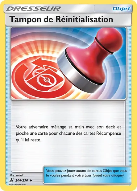 Tampon de Réinitialisation, carte Pokémon UNM 206 — extension Harmonie des Esprits