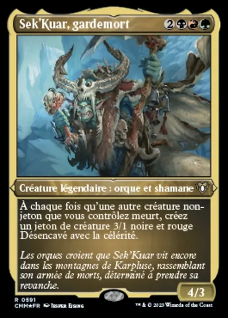 Sek'Kuar, gardemort, carte Magic CMM 591 — extension Commander Masters