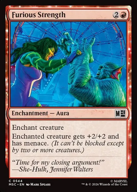 Furious Strength, Magic card MSC 544 — Marvel Super Heroes Commander set