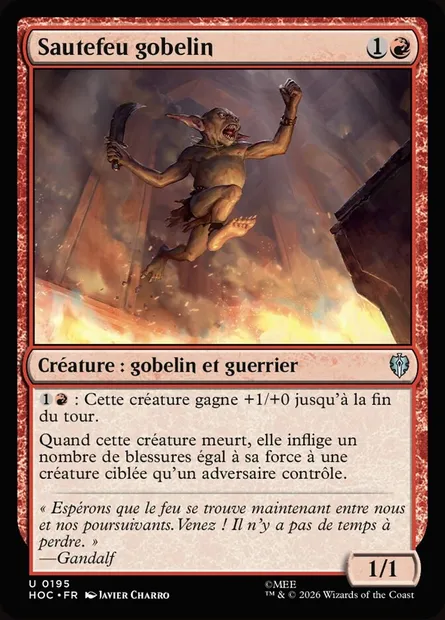 Sautefeu gobelin, carte Magic HOC 195 — extension The Hobbit Eternal